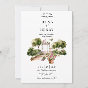 Classy Pastel Wildblume Secret Garden Wedding Einladung