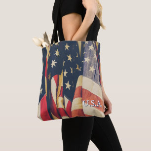 Classy Patriotic Multi American Flag Tasche
