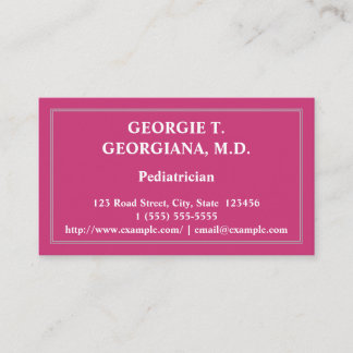 Classy Pediatrician Business Card Visitenkarte
