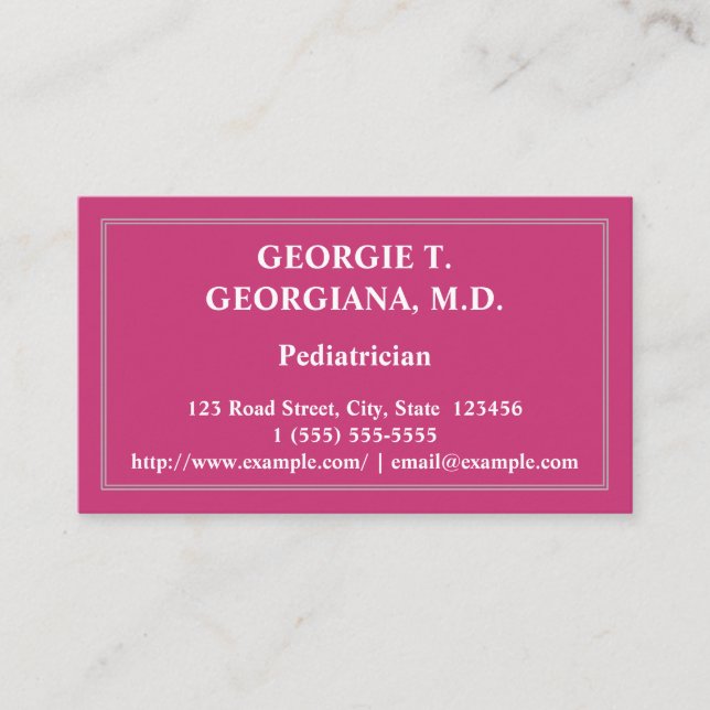 Classy Pediatrician Business Card Visitenkarte (Vorderseite)