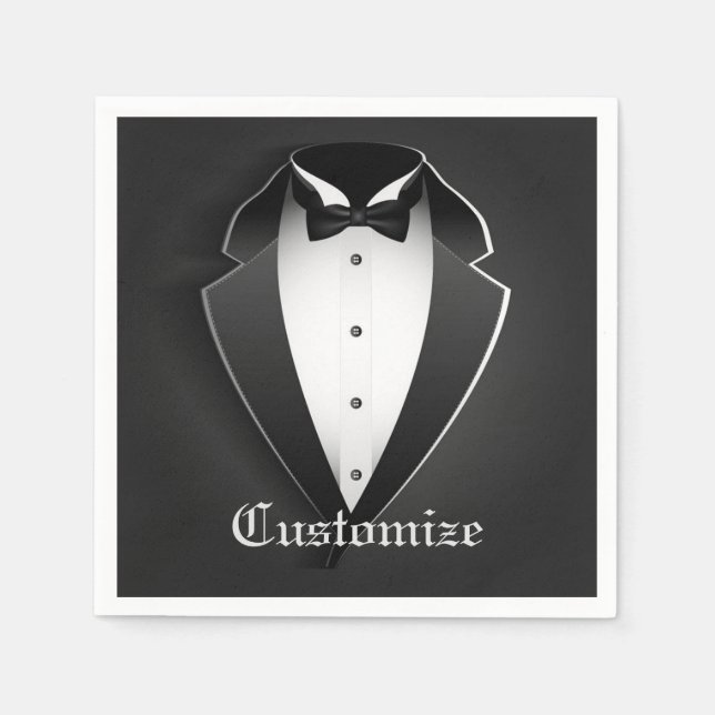 Classy Personalisiert Tuxedo Napkins Serviette (Vorderseite)