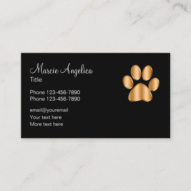 Classy Pet Service Thema Visitenkarte (Vorderseite)