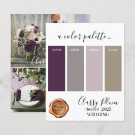 Classy Pflaume Hochzeitfarben Palette Karte 2023