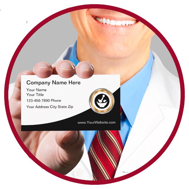 Classy Pharmacy Unique Logo Business Cards Visitenkarte (Von Creator hochgeladen)