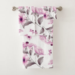 Classy Pink Blume Badetuch Set