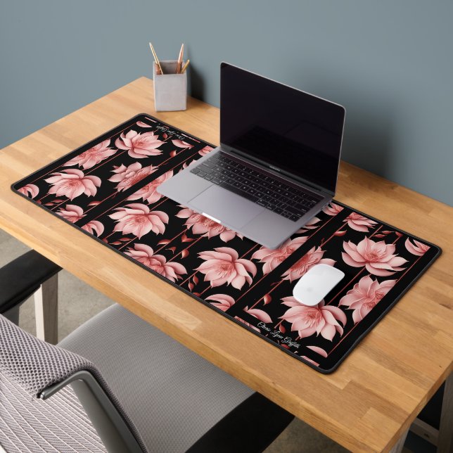 Classy Pink Lotus Desk Mat Schreibtischunterlage (Büro 2)