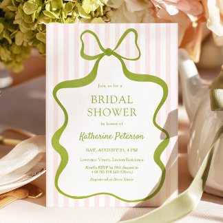 Classy Pink & Sage Bridal Shower Invitation Einladung
