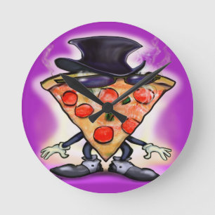 Classy Pizza Runde Wanduhr