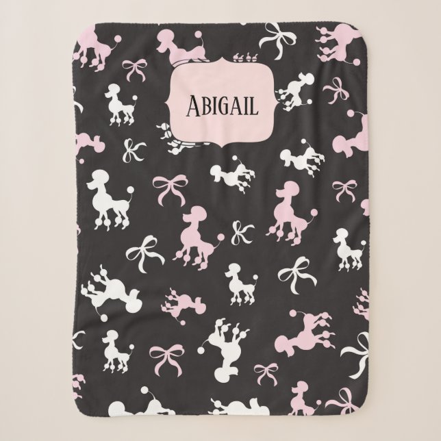 Classy Poodles Pink und Black Theme Sherpadecke (Vorderseite)