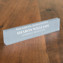 Classy Professional Dusty Blue Office Title Desk Namensplakette