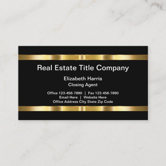 Classy Professional Real Estate Title Company Visitenkarte (Vorderseite)