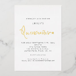 Classy Quinceanera Modernes Skript Real Fox Invita Folieneinladung