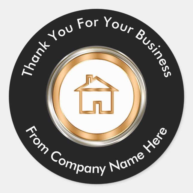 Classy Real Anwesen Vielen Dank Runder Aufkleber (Vorderseite)