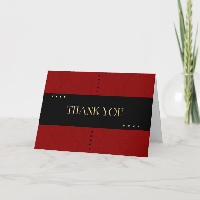 Classy Red and Black Danke Card (Vorderseite)