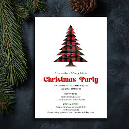 Classy Red Black Plaid Festive Editable Invite Einladung