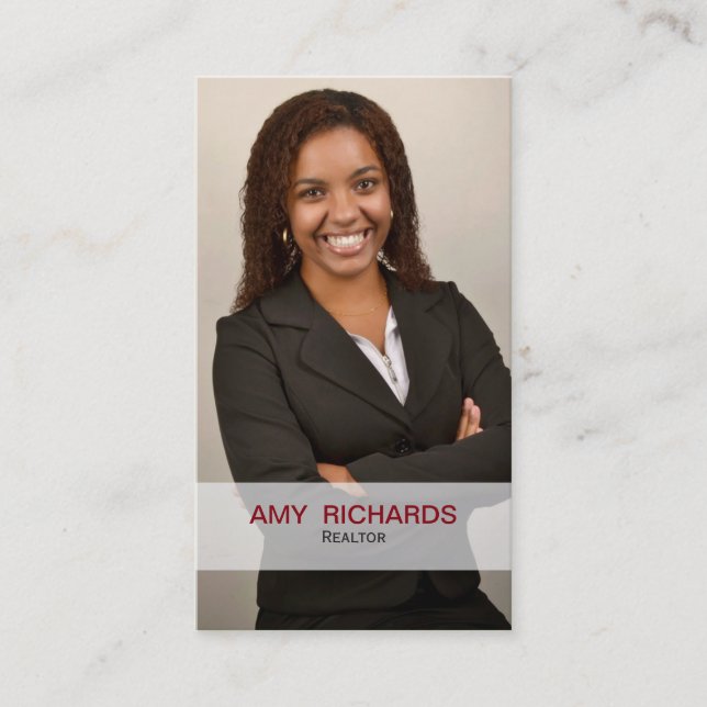 Classy Red Foto Real Anwesen Geschäftskarten Visitenkarte (Vorderseite)