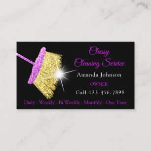 Classy Reinigungs-Residence-Dienstleistungen Rosa  Visitenkarte