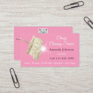 Classy Reinigungsservice Haushaltshilfe Pink Gold  Visitenkarte