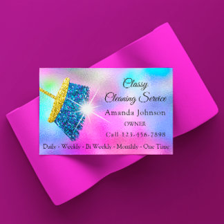 Classy Reinigungsservice Maid Gold Blue Ocean Pink Visitenkarte