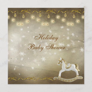 Classy Rocking Horse Neutrale Weihnachtsdusche Einladung