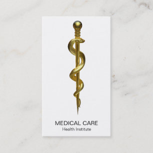 Classy Rod of Asclepius Medical Gold auf Weiß Visitenkarte