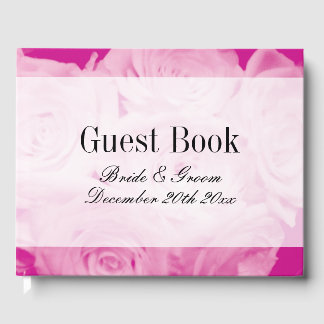 Classy rosa Rosa Blume Bouquet Hochzeitsgast-Buch Gästebuch