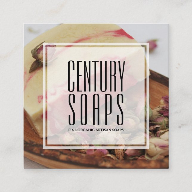 Classy Rose Bio Artisan Soap Company Quadratische Visitenkarte (Vorderseite)