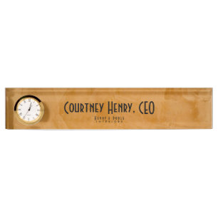 Classy Rustic Dante Orange Interior Designer Namensplakette