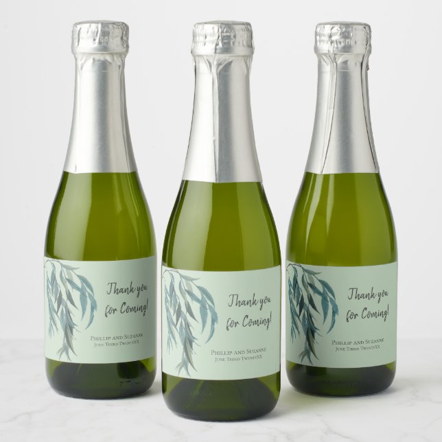 Classy Sage Green Vintag Botanical Wedding Theme (Flaschen)