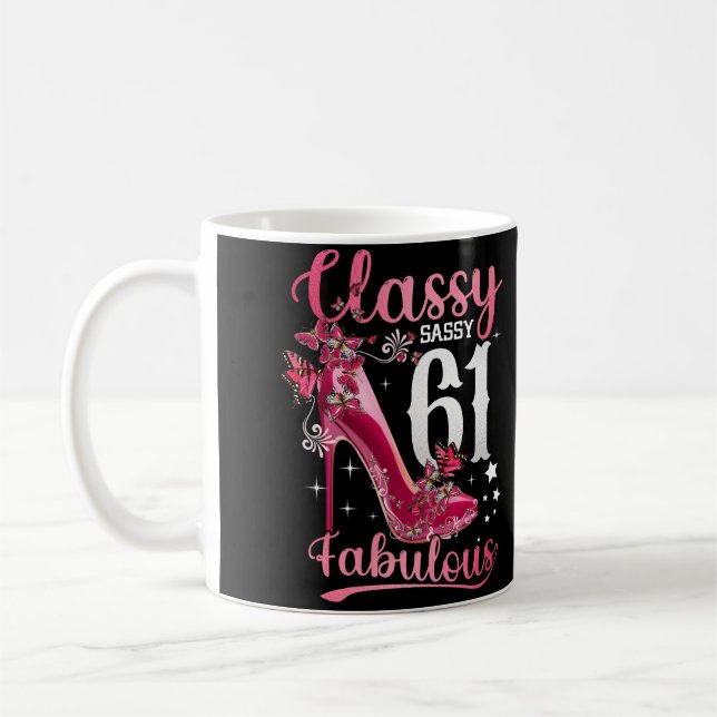 Classy Sassy 61 And Faburlous 61st Birthday Floral Kaffeetasse (Links)
