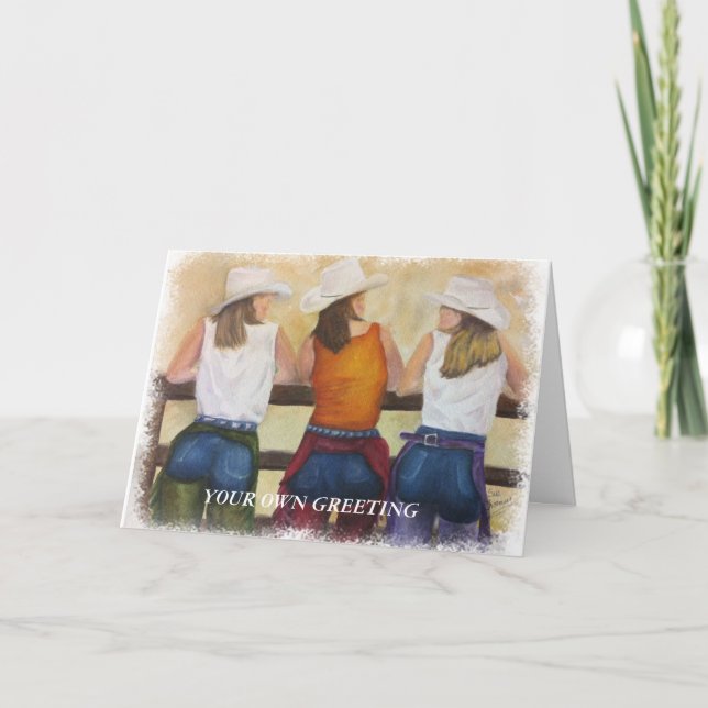 CLASSY SASSY COWGIRLS KUNSTBAR GREETKARTEN KARTE (Vorderseite)