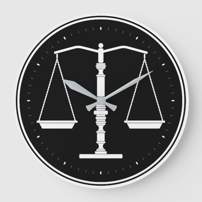 Classy Scales of Justice Große Wanduhr (Vorderseite)