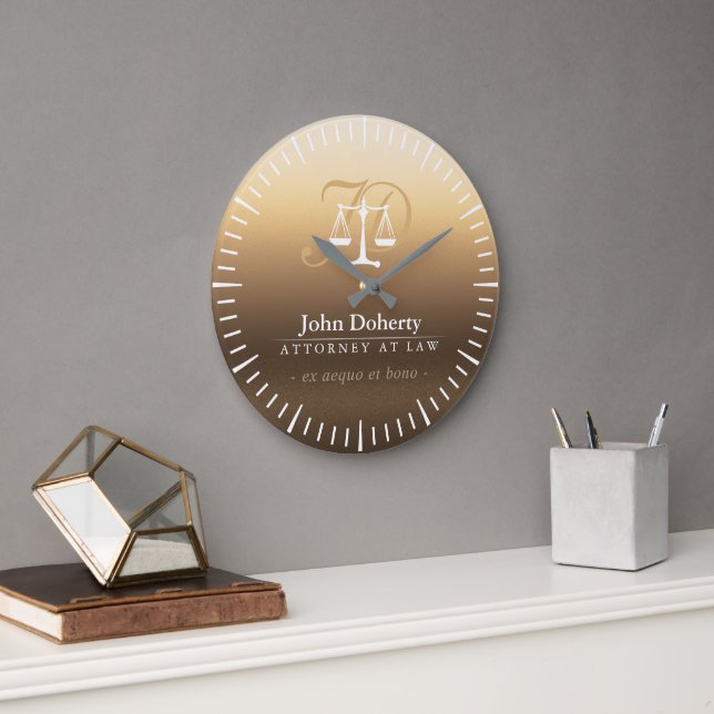 Classy Scales of Justice | Lawyer Best Große Wanduhr (Büro)