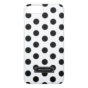 Classy Schwarz-weiße Big Polka Dots Personalisier Case-Mate iPhone Hülle