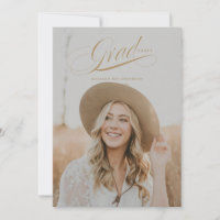 Classy Script Abschluss Announcement Card