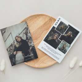 Classy Script Overlay Photo Collage Graduation Ankündigung