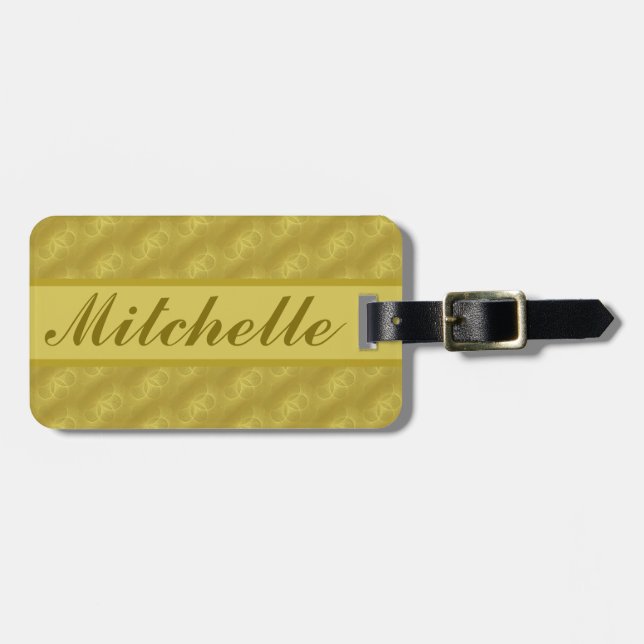 Classy Scriptograph Mit Monogramm Gepäckträger Gepäckanhänger (Vorderseite horizontal)