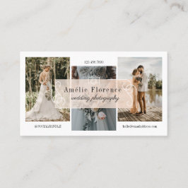 Classy Scroll Pink Namplate Wedding Fotograf Visitenkarte