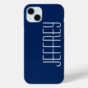 Classy Sharp Dark Blue & White, Custom Jumbo Name Case-Mate iPhone Hülle