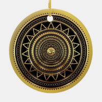Classy Shiny Black & Gold OM Symbol Mandala