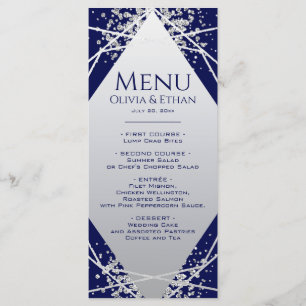 Classy Silver Geometrie über das Hochzeitsmenü der Menükarte
