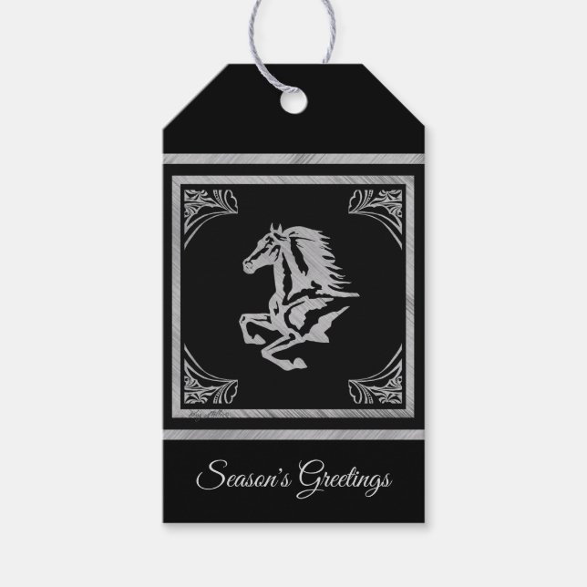 CLASSY SILVER HORSE SILHOUETTE GESCHENKANHÄNGER (Vorderseite)