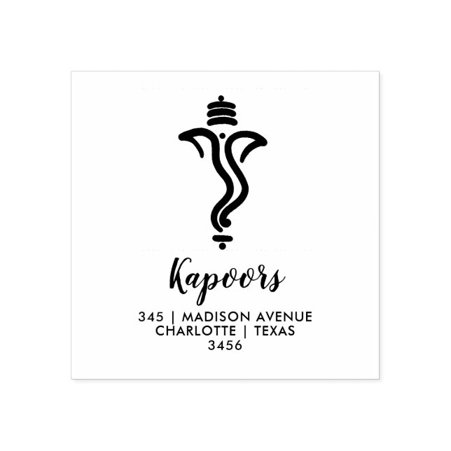 Classy Simple Ganesha/Indian God Wedding Gummistempel (Prägung)