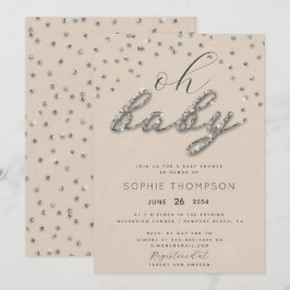 Classy Sparkle Glitzer Gender Neutral Baby Dusche Einladung