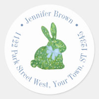 Classy Spring Bunny Baby Boy Dusche Rücksendeadres