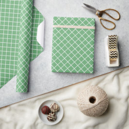 Classy Spring Minze Green White Karo Muster Geschenkpapier