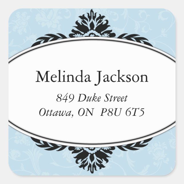 Classy Square Adress Labels Quadratischer Aufkleber (Vorderseite)
