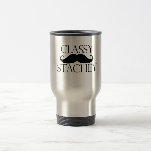 Classy Stache Mustache Reisebecher (Mittel)