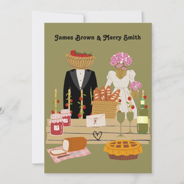 Classy Strawberry Romantic Noble Wedding Einladung (Vorderseite)