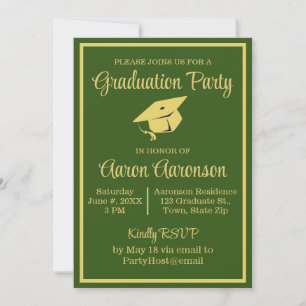 Classy Stylish Gold auf Green Abschluss Foto